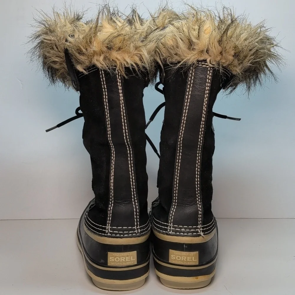 Sorel Joan of Arctic waterproof black suede winter boots womans size 9 EU 41.5
